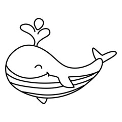Whale Spouting Water coloring page