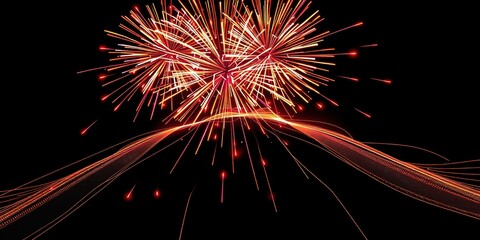 Fototapeta premium Dynamic Line Art Fireworks Explosion