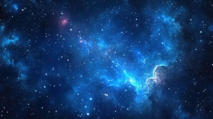 Deep space nebula, vibrant cosmic clouds, glowing stars, inspiring background image for space exploration
