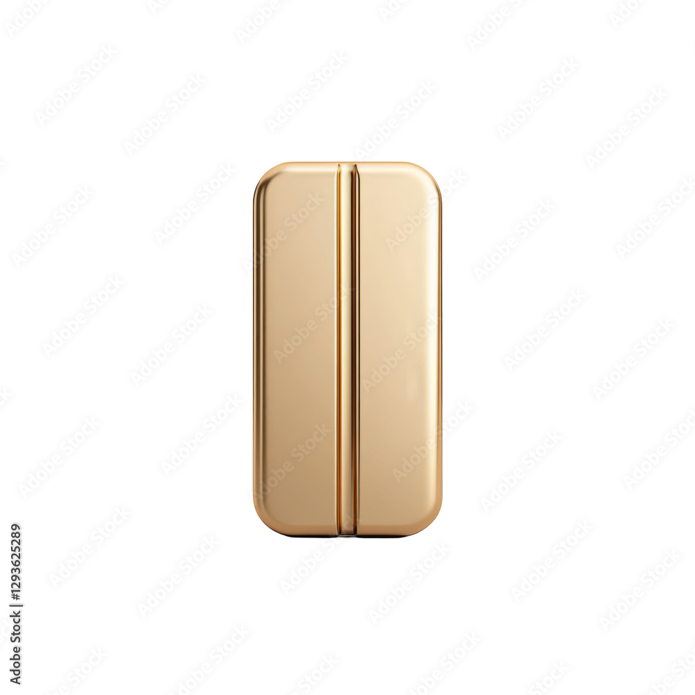 Aufkleber sleek and simple gold metal case with smooth rounded design and minimalistic style