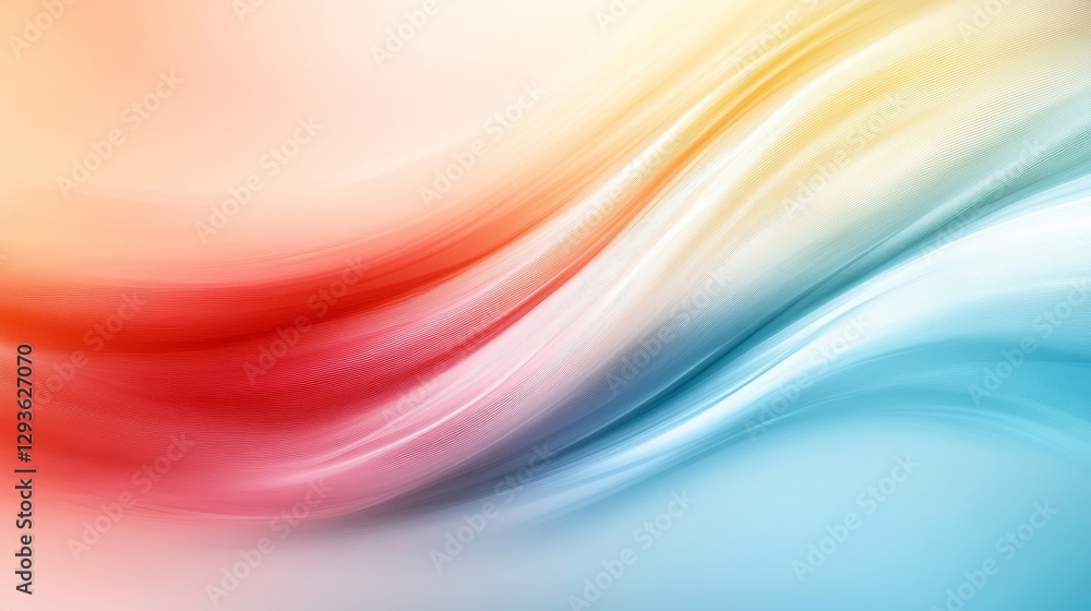 Aufkleber smooth flowing colorful background with red and blue gradient waves