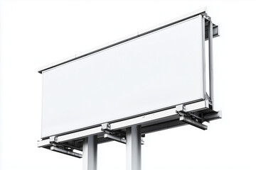 Obraz premium Selective focus white screen for advertisement on big billboard structure, Commercial billboard with blank space.