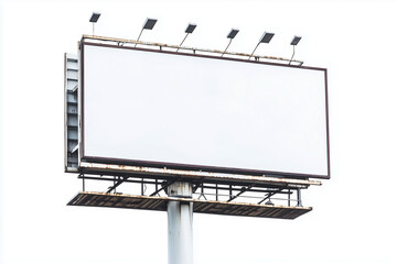 Obraz premium Selective focus white screen for advertisement on big billboard structure, Commercial billboard with blank space.