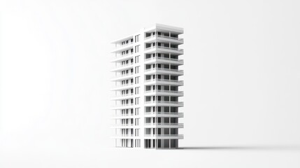 Modern apartment building, architectural rendering, studio shot, for design presentation