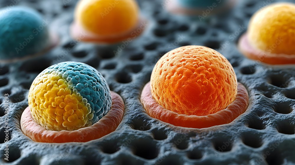 Poster abstract microscopic components: a mesmerizing close-up of intricate microscopic components, showcas