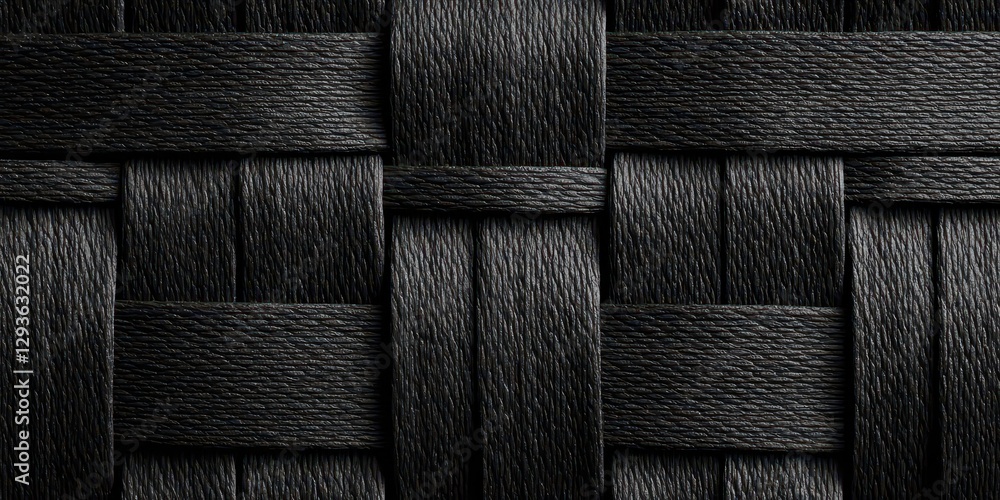 Poster black linen paper with an embossed weave pattern.