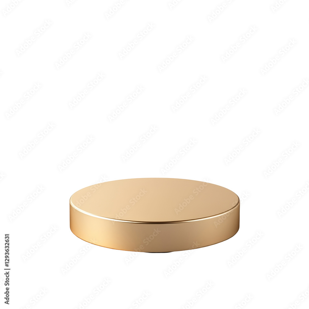 Aufkleber golden cylinder with smooth matte finish on top and shiny reflective sides visible from above