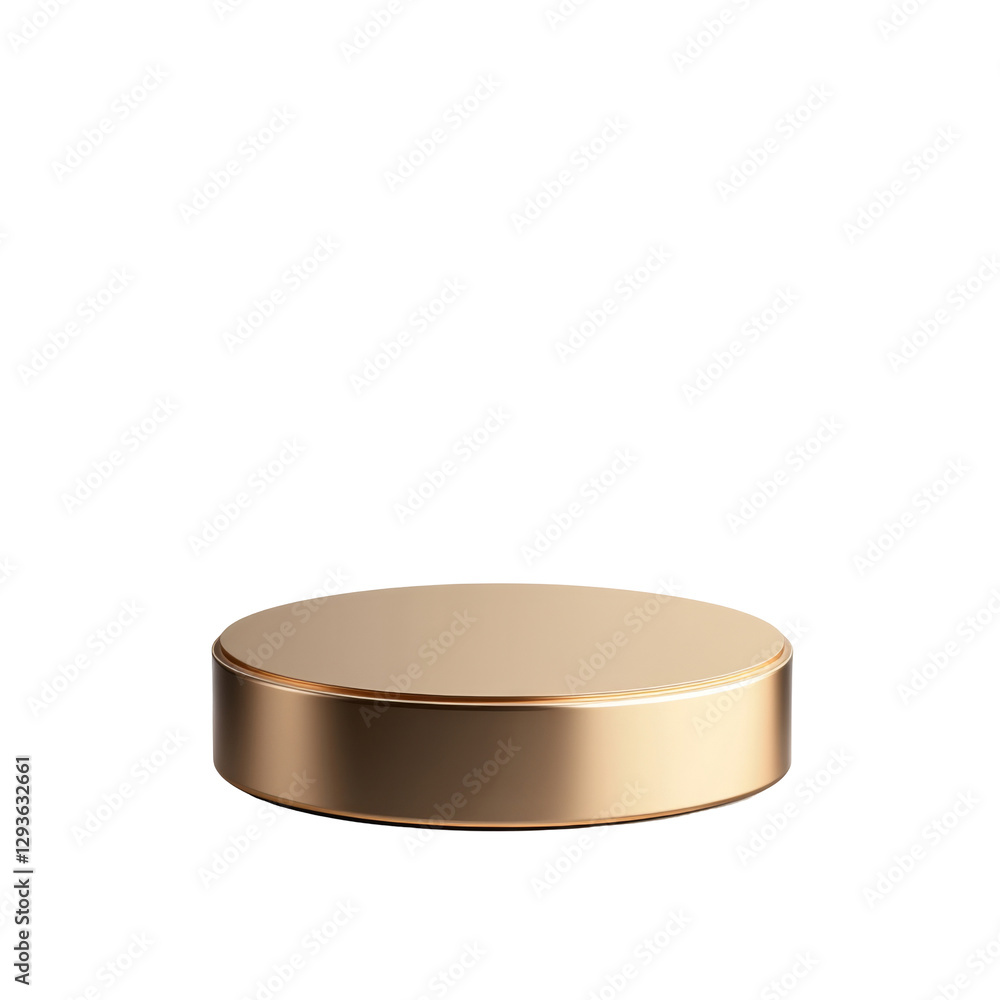 Poster elegant gold cylindrical platform for displaying products or decorative objects