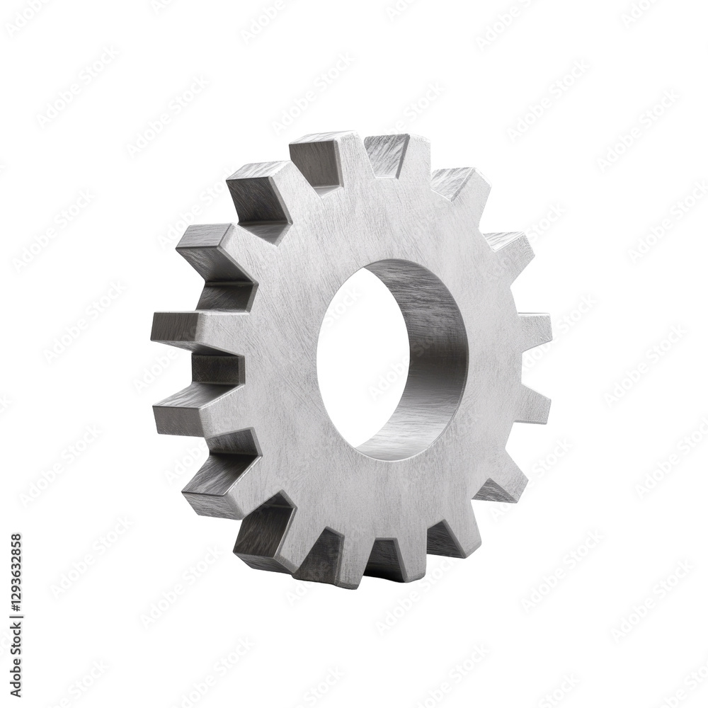 Aufkleber metallic gear with sharp teeth and circular design for mechanical components and industrial use