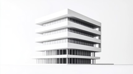 Modern Architecture Building Exterior Mockup; 3D Render; Minimalist Design; Commercial Use