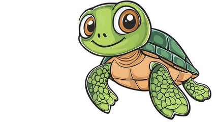 Obraz premium A cartoon turtle with a smile on its face