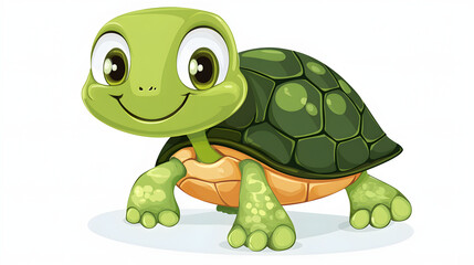 Fototapeta premium A cartoon turtle with a smile on its face