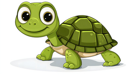 Fototapeta premium A cartoon turtle with a smile on its face