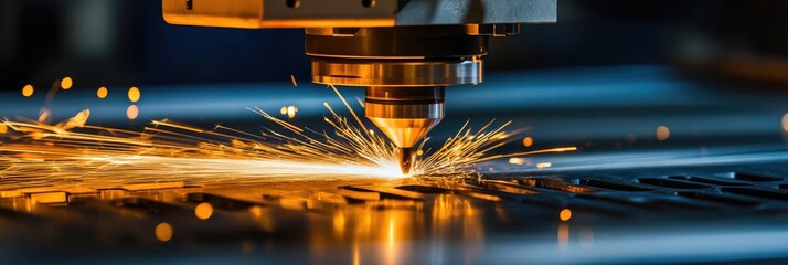Laser Cutting Metal in Factory