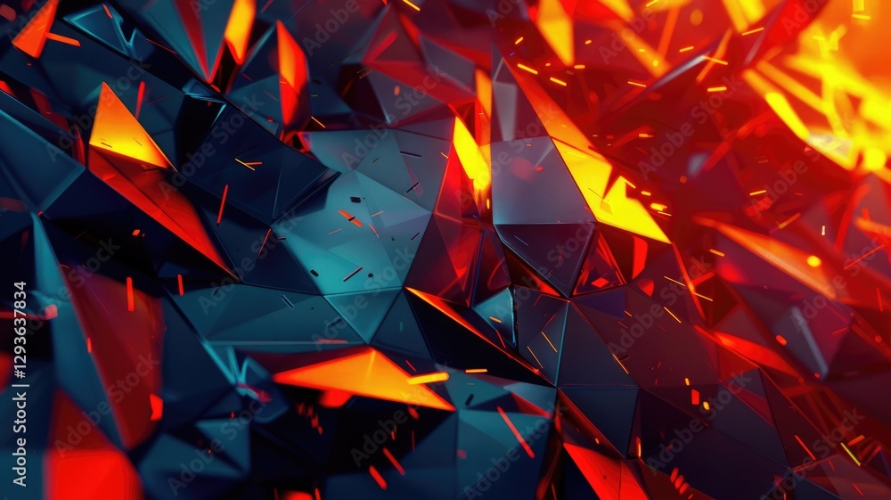 Poster abstract crystal texture effect decorated with vibrant light in modern design. seamless modern art o