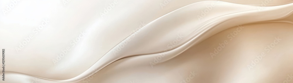 Poster cream-colored fabric with soft drapes and subtle curves