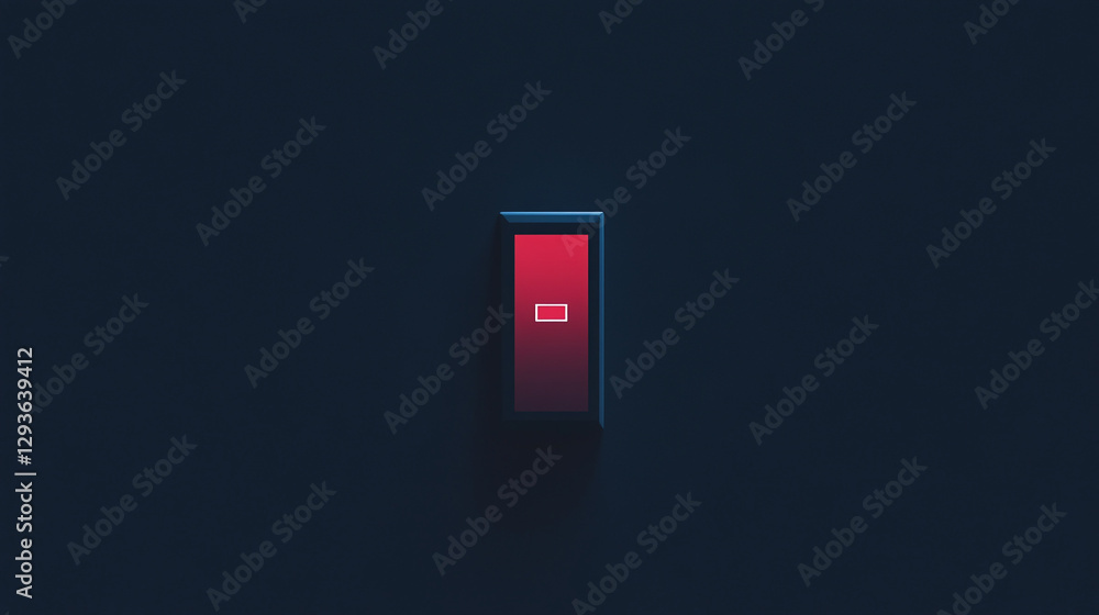 Poster red illuminated power switch dark background minimalist design concept off off light color image