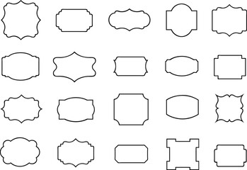 Collection of different labels illustration isolated on white