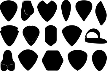 Set of different guitar picks illustration isolated on white