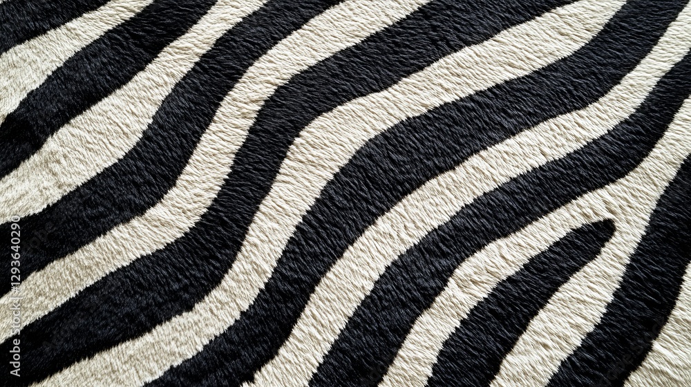 Aufkleber close-up of zebra print texture with black and white stripes in a wavy pattern. animal skin design a