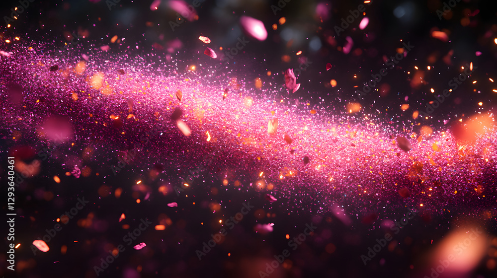 Poster petals and light: an abstract visual poem where countless flower petals dance in a sea of light part