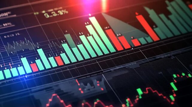 Financial data analysis dashboard showing growth