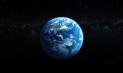 Obraz premium Earth at Night Surrounded by a Starry Sky