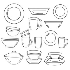 Obraz premium kitchen utensils hand drawn