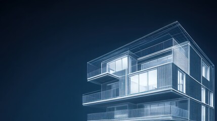Modern Architecture Blueprint, Housing Design, City Building, Sketch