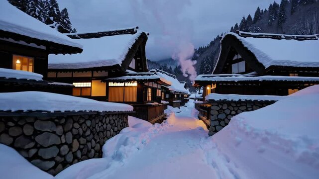 Shirakawa-go in Winter: A Traditional Japanese Village Covered in Snow