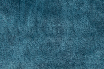 Close up high resolution photo of blue suede leather material texture