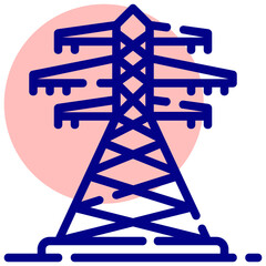 power pylon vector mixed outline icon