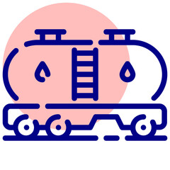 oil tanker vector mixed outline icon