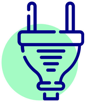 blue plug icon on green background clip art preview