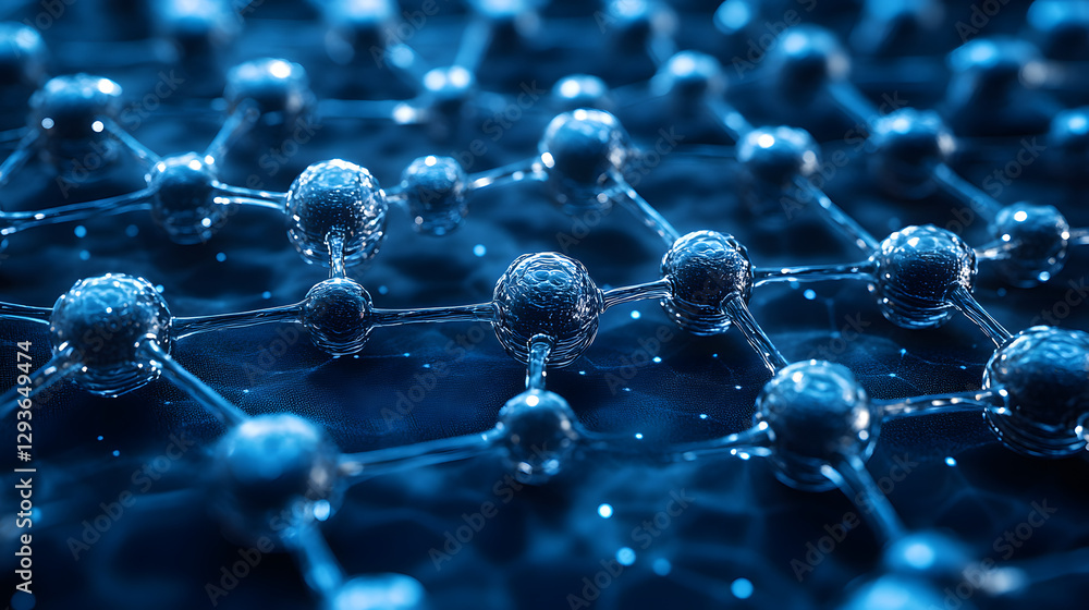 Poster molecular network: an intricate network of interconnected spheres, symbolizing the complex relations