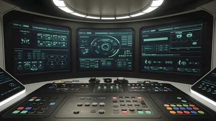 Fototapeta premium A futuristic control panel with multi-touch functionality.