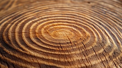 Fototapeta premium A detailed close-up of a wooden surface featuring an intricate circular design, showcasing the natural textures and patterns of the wood grain.