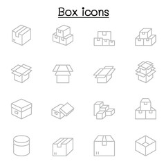 box icons set in thin line style