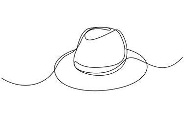 Hat continuous one line drawing