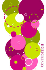 Bright background in Memphis style. Geometric cover design. Fashionable bright cover, banner, poster, booklet. Bright colors. Vector