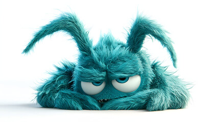 A blue monster with a big mouth