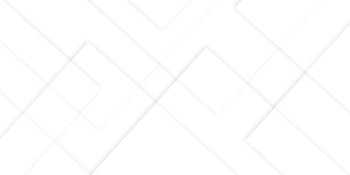 Abstract white background design with layers of textured white transparent material in triangle and squares shapes. White color technology concept geometric line vector background. minimalistic deign.