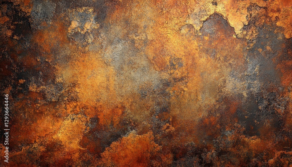 Poster Rustic and Weathered Metal Texture Background with Oxidized Tones and Grunge Detail
