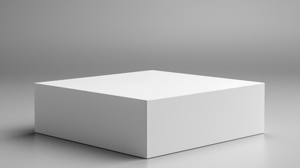 Boîte en carton posé sur un fond neutre. Mock-up pour marque, entreprise. Objet, colis, emballage. Commerce, entrepôt. Pour conception et création graphique.