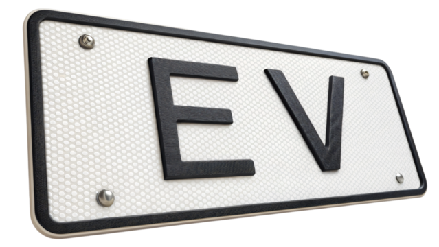 EV sign isolated on a white background