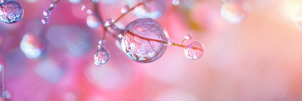 Poster close up of a branch with water droplets on it.