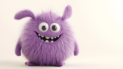 Obraz premium A purple monster with big eyes and a big smile