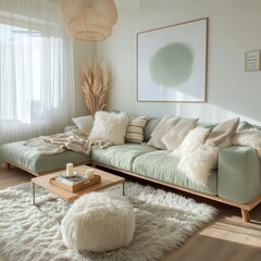 This modern living room showcases contemporary aesthetic home design