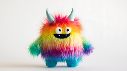 A colorful monster with a big smile on its face