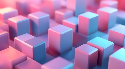 Fototapeta premium Colorful Abstract Cubes in Dynamic Formation with Soft Lighting Effects